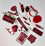 18 Piece Rhinestone Safety Key Chain Set (13 Choices Available)
