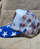 Handcrafted Patriotic - "Red, White, & Boujee" Trucker's Cap with Hat Chain #2