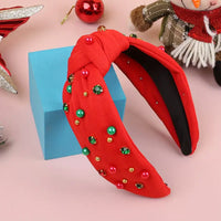 CHRISTMAS - Rhinestone & Pearls Knotted Headband (2 Color Choices)