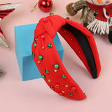 CHRISTMAS - Rhinestone & Pearls Knotted Headband (2 Color Choices)