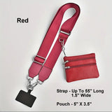 Crossbody Phone Strap with Zippered Pouch/Wallet (Variety of Color Choices)