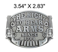 Western Style Engraved "The Right to Bear Arms" Buckle