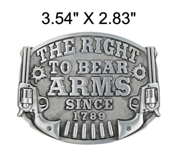 Western Style Engraved "The Right to Bear Arms" Buckle