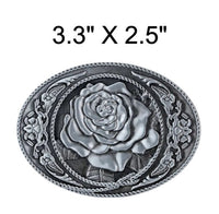 Western Engraved "Rose" Buckle (2 Color Options)