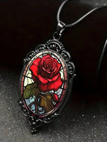 Beautiful Rose Necklace & Earrings Set