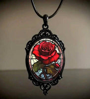 Beautiful Rose Necklace & Earrings Set