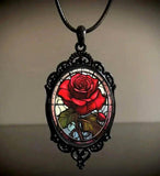 Beautiful Rose Necklace & Earrings Set