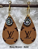 Embossed Teardrop Earrings with Charms (13 Color Choices)