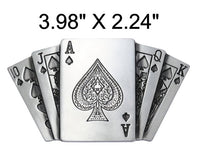 Western Style Engraved Poker Cards Buckle