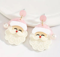 CHRISTMAS  - Cute Santa Face Earrings (2 Color Choices)