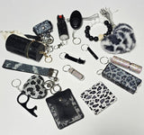18 Piece Rhinestone Safety Key Chain Set (13 Choices Available)