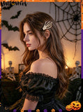 HALLOWEEN - 2 Rhinestone Skeleton Hands Hair Clips (2 Color Choices)