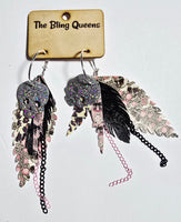 HALLOWEEN - Big & Boujee Custom Feather Earrings (Skulls)