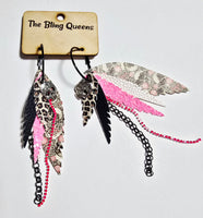 HALLOWEEN - Big & Boujee Custom Feather Earrings (Skulls)