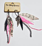 HALLOWEEN - Big & Boujee Custom Feather Earrings (Skulls)