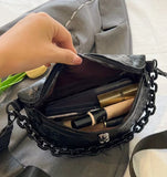 Gothic Style Embossed Skull Pattern Bum Bag/Crossbody Bag with Chain