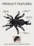 HALLOWEEN - Black Rhinestone Spider Hair Clip