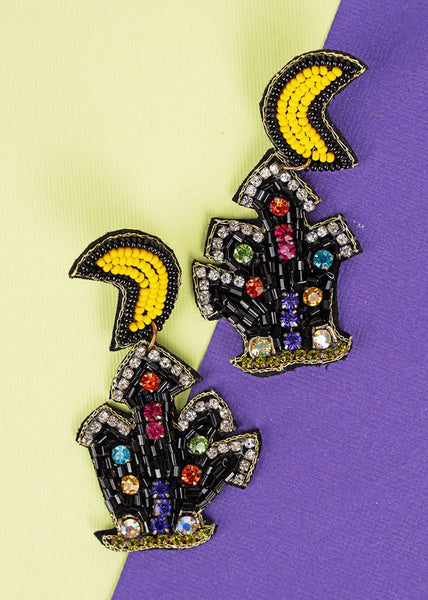 Halloween - Spooky House Seed Bead Earrings
