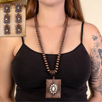Large Squash Blossom Necklace with Coordinating Earrings - 3 Color Available