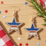 Americana Scarf & Charms Necklace with Matching Earrings