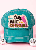 Distressed "Stay Wild Cowgirl" Cap (2 Color Choices)