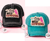Distressed "Stay Wild Cowgirl" Cap (2 Color Choices)