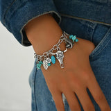 Western Boho Turquoise Charm Bracelet