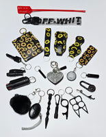 BIG 21 Piece Safety/Self Defense Key Chain (Lots of Prints & Color Selections)