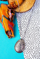 Western Taylor Teardrop Silvertone Necklace