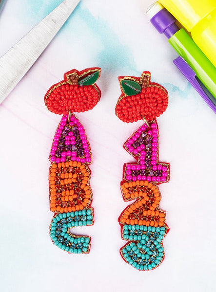 Learning ABCs & 123s Seed Bead Earrings