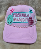 Handcrafted "Tequila Bandit" Trucker's Cap with Hat Chain