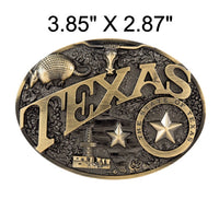 Western Engraved "Texas" Buckle (2 Color Options)