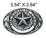 Western Style Engraved State of Texas Star Logo Buckle (2 Colors Available)