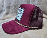 Handcrafted "The Cowgirl Club" Trucker's Cap with Hat Chain