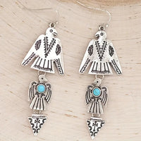 Western Turquoise Thunderbird Necklace with Coordinating Earrings