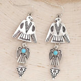 Western Turquoise Thunderbird Necklace with Coordinating Earrings