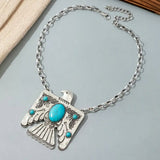 Western Turquoise Thunderbird Necklace with Coordinating Earrings