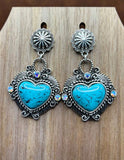 Western - 4 Layer Beaded Heart Necklace with Matching Earrings (2 Colors Available)