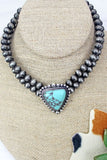 Western Turquoise & Silver Pearl Choker (7 Styles Available)