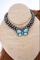 Western Turquoise & Silver Pearl Choker (7 Styles Available)