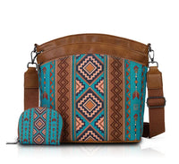 Aztec Crossbody/Shoulder Purse with Bonus Pouch (4 Color Choices)