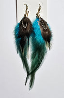 Boho Chic Long Feather Earrings (5 Color Choices)