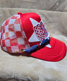 Handcrafted Patriotic - "USA" Trucker's Cap with Hat Chain