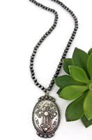 Howlite Veracruz Silver Pearl Cross Necklace