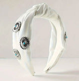 Western Conchos Knotted Headband (2 Color Choices)