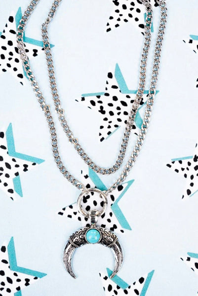 Turquoise Western Naja Layered Necklace