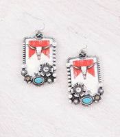 Western Steer Skull Layered Necklace with Matching Earrings