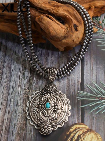 Western - Turquoise & Concho Necklace