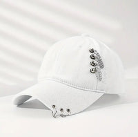Stylish Baseball Cap with Chains & Rings (5 Colors Available)