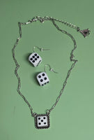 Dice Necklace with Coordinating Earrings (2 Color Choices)